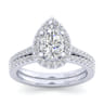 Carly - 14K White Gold Pear Shape Halo Diamond Engagement Ring - 0.31 ct