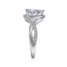 Courtney - 14K White Gold Pear Shape Halo Diamond Engagement Ring - 0.23 ct