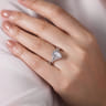 Courtney - 14K White Gold Pear Shape Halo Diamond Engagement Ring - 0.23 ct