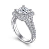 James - 14K White Gold Princess Halo Diamond Engagement Ring - 1 ct