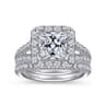 James - 14K White Gold Princess Halo Diamond Engagement Ring - 1 ct