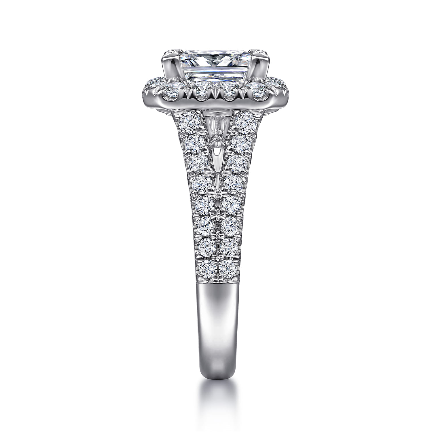 James - 14K White Gold Princess Halo Diamond Engagement Ring - 1 ct - Shot 5