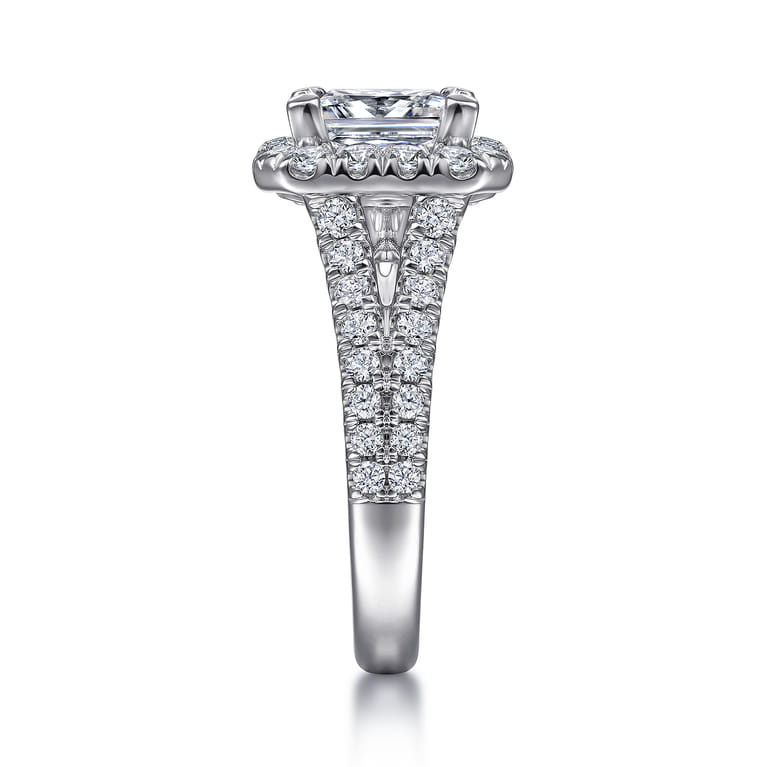 James - 14K White Gold Princess Halo Diamond Engagement Ring - 1 ct - Shot 5