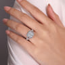 James - 14K White Gold Princess Halo Diamond Engagement Ring - 1 ct