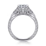 Annadale - Unique 14K White Gold Vintage Inspired Princess Halo Diamond Engagement Ring - 0.4 ct