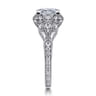 Annadale - Unique 14K White Gold Vintage Inspired Princess Halo Diamond Engagement Ring - 0.4 ct
