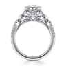 Veronique - Unique 14K White Gold Vintage Inspired Princess Halo Diamond Engagement Ring - 0.4 ct
