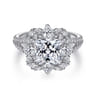 Aphrodite - 14K White Gold Fancy Halo Princess Cut Diamond Engagement Ring - 1.25 ct