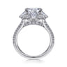 Aphrodite - 14K White Gold Fancy Halo Princess Cut Diamond Engagement Ring - 1.25 ct