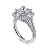 Aphrodite - 14K White Gold Fancy Halo Princess Cut Diamond Engagement Ring - 1.25 ct