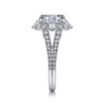 Aphrodite - 14K White Gold Fancy Halo Princess Cut Diamond Engagement Ring - 1.25 ct