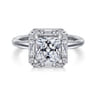 Cammie - 14K White Gold Princess Halo Diamond Engagement Ring - 0.4 ct