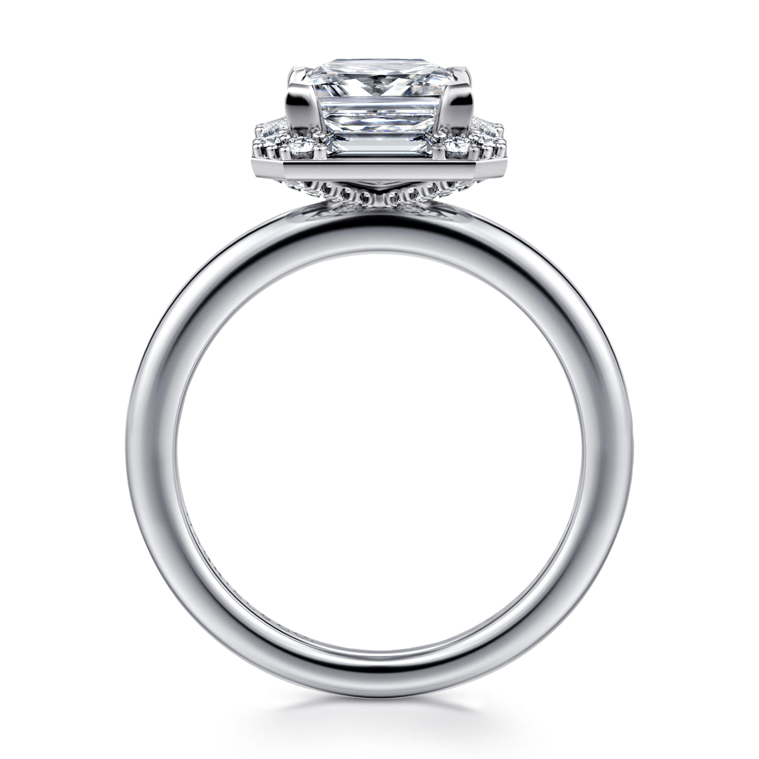 Cammie - 14K White Gold Princess Halo Diamond Engagement Ring - 0.4 ct - Shot 2