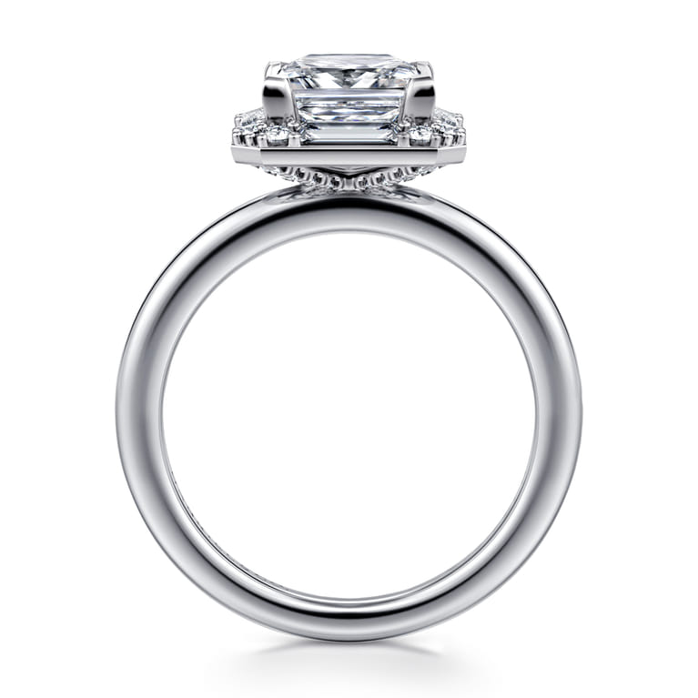 Cammie - 14K White Gold Princess Halo Diamond Engagement Ring - 0.4 ct - Shot 2