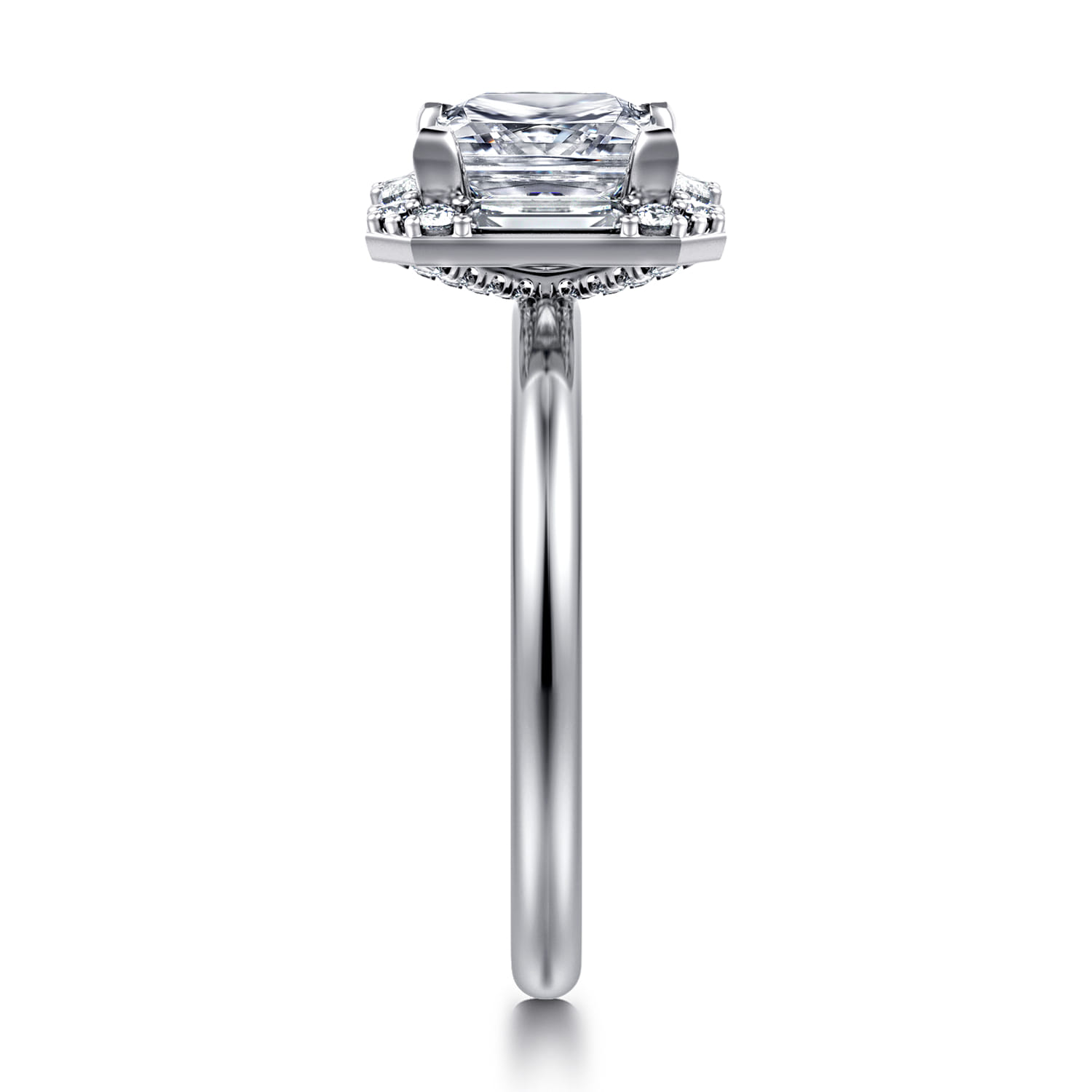 Cammie - 14K White Gold Princess Halo Diamond Engagement Ring - 0.4 ct - Shot 4