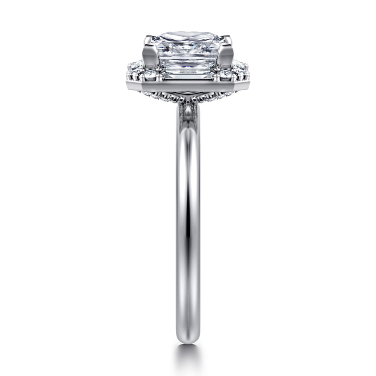 Cammie - 14K White Gold Princess Halo Diamond Engagement Ring - 0.4 ct - Shot 4