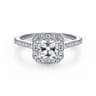 Carly - 14K White Gold Princess Halo Diamond Engagement Ring - 0.28 ct