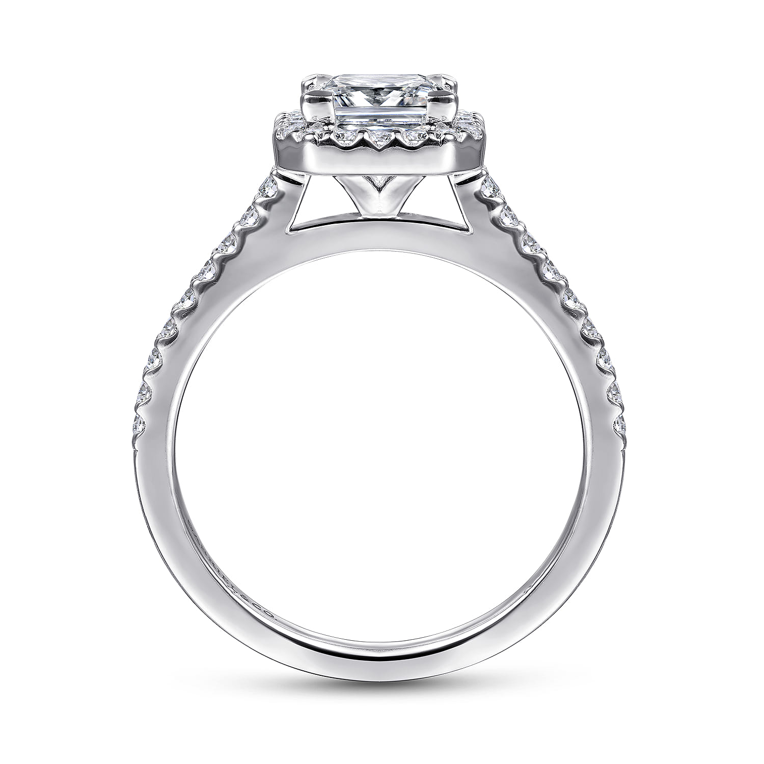 Carly - 14K White Gold Princess Halo Diamond Engagement Ring - 0.28 ct - Shot 2