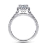 Carly - 14K White Gold Princess Halo Diamond Engagement Ring - 0.28 ct