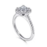Carly - 14K White Gold Princess Halo Diamond Engagement Ring - 0.28 ct