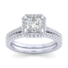 Carly - 14K White Gold Princess Halo Diamond Engagement Ring - 0.28 ct