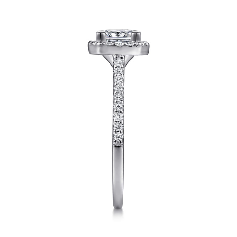 Carly - 14K White Gold Princess Halo Diamond Engagement Ring - 0.28 ct - Shot 5