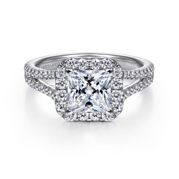 Square Halo Engagement Ring