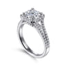 Savannah - 14K White Gold Princess Halo Diamond Engagement Ring - 0.54 ct
