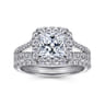 Savannah - 14K White Gold Princess Halo Diamond Engagement Ring - 0.54 ct