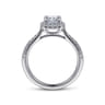 Idina - 14K White Gold Halo Rectangular Radiant Cut Diamond Engagement Ring - 0.34 ct