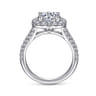 James - 14K White Gold Cushion Halo Round Diamond Engagement Ring - 0.97 ct