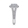 James - 14K White Gold Cushion Halo Round Diamond Engagement Ring - 0.97 ct