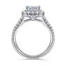 James - 14K White Gold Cushion Halo Round Diamond Engagement Ring - 0.78 ct