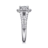 James - 14K White Gold Cushion Halo Round Diamond Engagement Ring - 0.78 ct