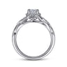 Shae - Vintage Inspired 14K White Gold Round Halo Diamond Engagement Ring - 0.12 ct