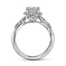Shae - Vintage Inspired 14K White Gold Round Halo Diamond Engagement Ring - 0.17 ct