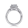 Shae - Vintage Inspired 14K White Gold Round Halo Diamond Engagement Ring - 0.21 ct
