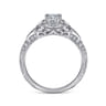 Abel - Unique 14K White Gold Vintage Inspired Diamond Halo Engagement Ring - 0.3 ct
