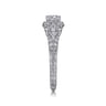 Abel - Unique 14K White Gold Vintage Inspired Diamond Halo Engagement Ring - 0.3 ct