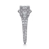 Abel - Vintage Inspired 14K White Gold Fancy Halo Round Diamond Engagement Ring - 0.46 ct