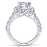 Ivory - 14K White Gold Round Halo Diamond Engagement Ring - 1.5 ct