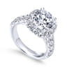 Ivory - 14K White Gold Round Halo Diamond Engagement Ring - 1.5 ct