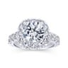 Ivory - 14K White Gold Round Halo Diamond Engagement Ring - 1.5 ct