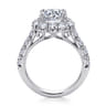 Ivory - 14K White Gold Cushion Halo Round Diamond Engagement Ring - 1.85 ct