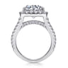 Bowery - 14K White Gold Cushion Halo Round Diamond Channel Set Engagement Ring - 1.96 ct