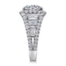 Bowery - 14K White Gold Cushion Halo Round Diamond Channel Set Engagement Ring - 1.96 ct
