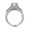 Naples - 14K White Gold Round Halo Diamond Engagement Ring - 1.07 ct