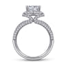 Delicacy - 14K White Gold Round Halo Diamond Engagement Ring - 1.05 ct