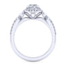 Veronique - Vintage Inspired 14K White Gold Fancy Halo Round Diamond Engagement Ring - 0.34 ct