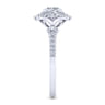 Veronique - Vintage Inspired 14K White Gold Fancy Halo Round Diamond Engagement Ring - 0.34 ct